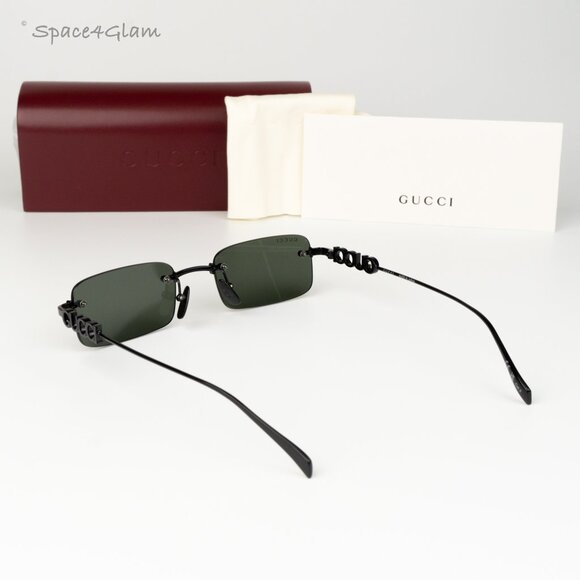 Gucci Women Sunglasses Black Grey Rectangle GG1808S 001 NEW AUTHENTIC main image 6